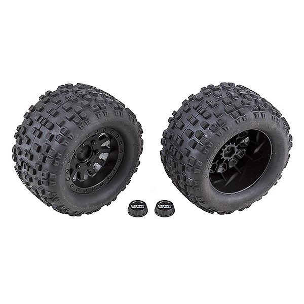 Team Associated Rival Mt10 Blk Method Wheels/tyres Mounted