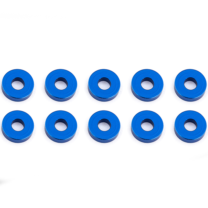 Associated Blue Aluminum Bulkhead Washers 7.8 X 2.0 Mm (10)
