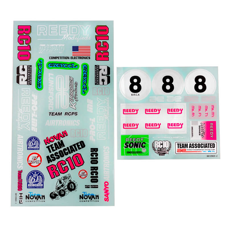 Team Associated Rc10 Bk Decal Sheet