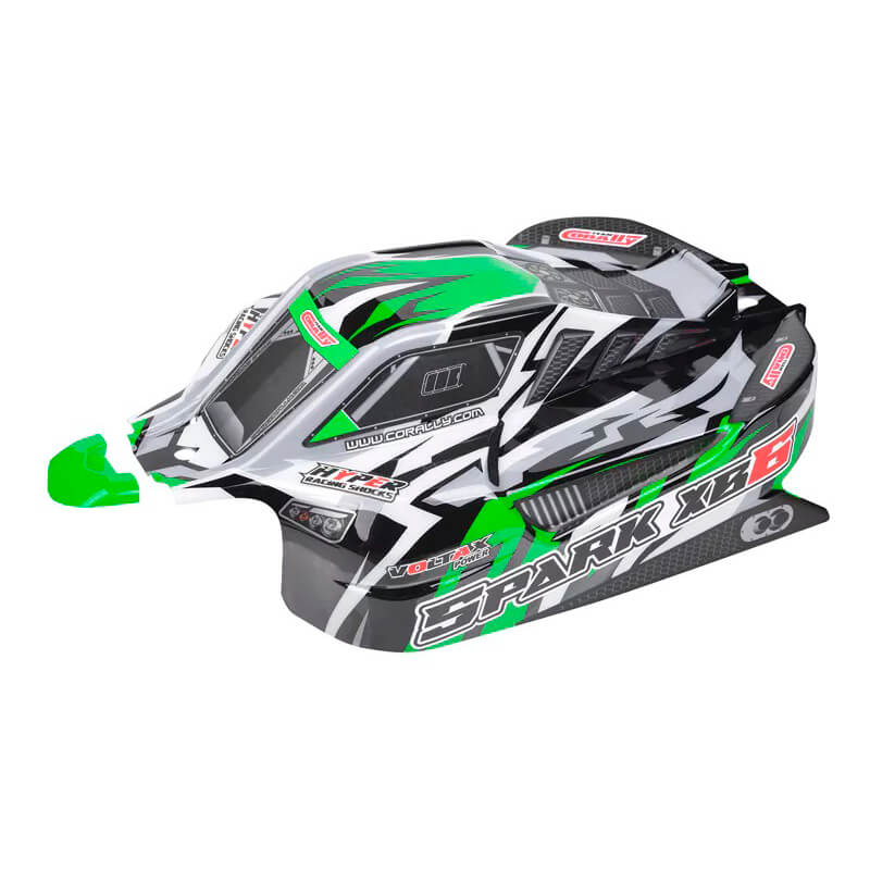 Team Corally Polycarbonate Body Spark Xb6 Green Cut Decal Sheet