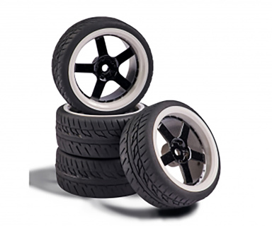 Tamiya 1:10 Wheel Set 5 Sp. Design (4) Black