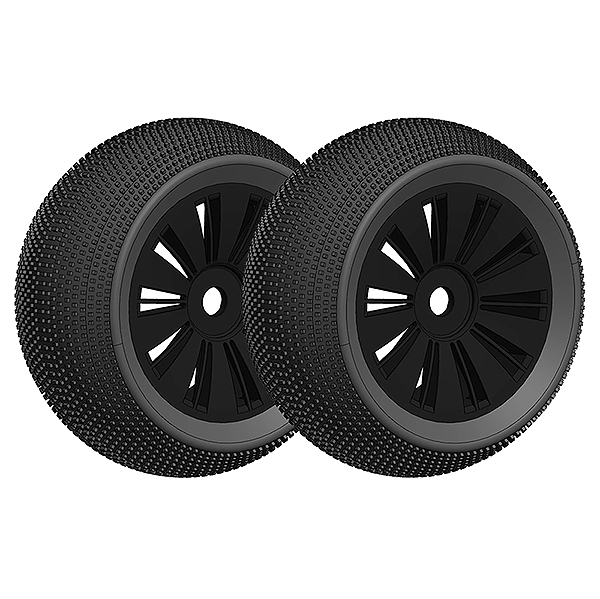Corally Offroad 1/8 Truggy Tyre Glued On Black Rims