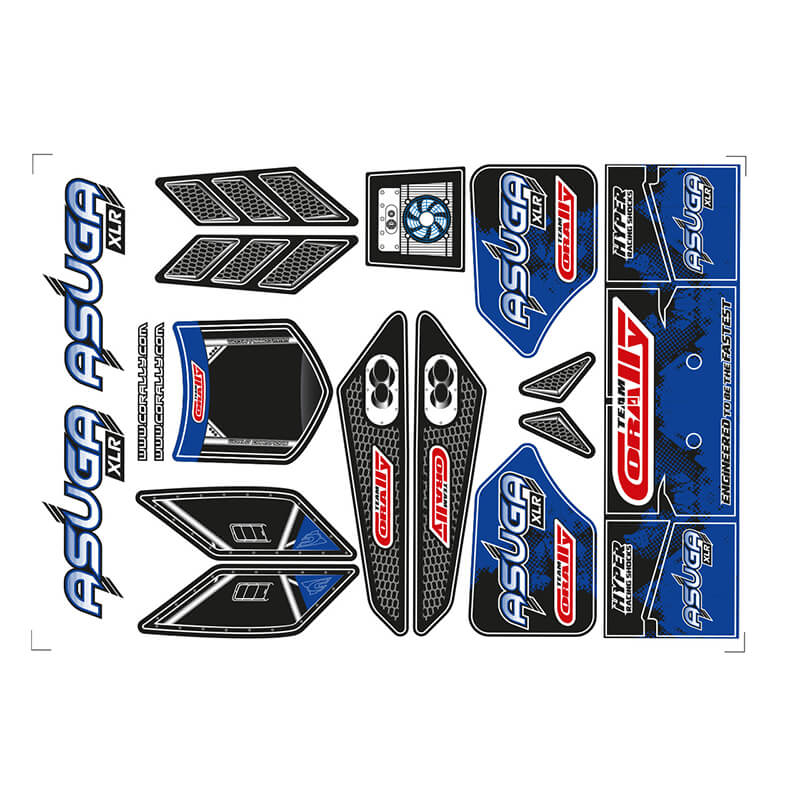 Corally Body Decal Sheet Asuga Xlr Blue 1 Pc