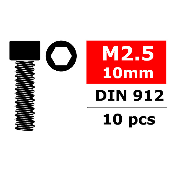 Corally Steel Screws M2. 5 X 10mm Hex Socket Head 10