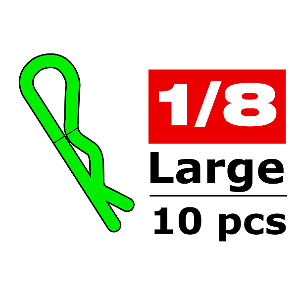 Corally Body Clips 45 Bent Large Green 10 Pcs