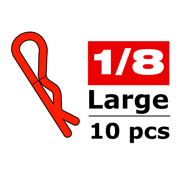 Corally Body Clips 45 Bent Large Red 10 Pcs