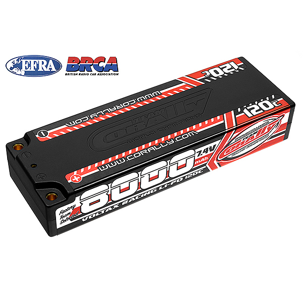 Corally Voltax 120c Lipo Battery 8000mah 7.4v Stick 2s 4mm Bullit