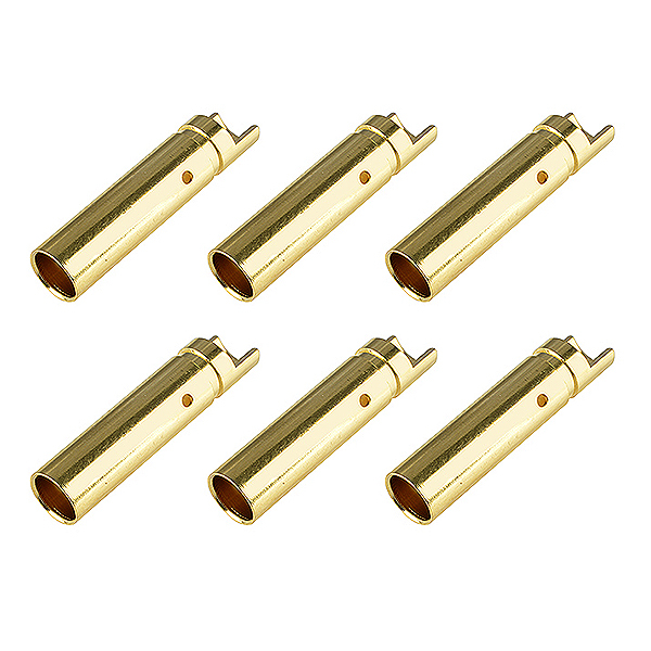 Corally Bullit Connector 4.0mm Female Gold Plated Ultra Low Resistance 6pcs
