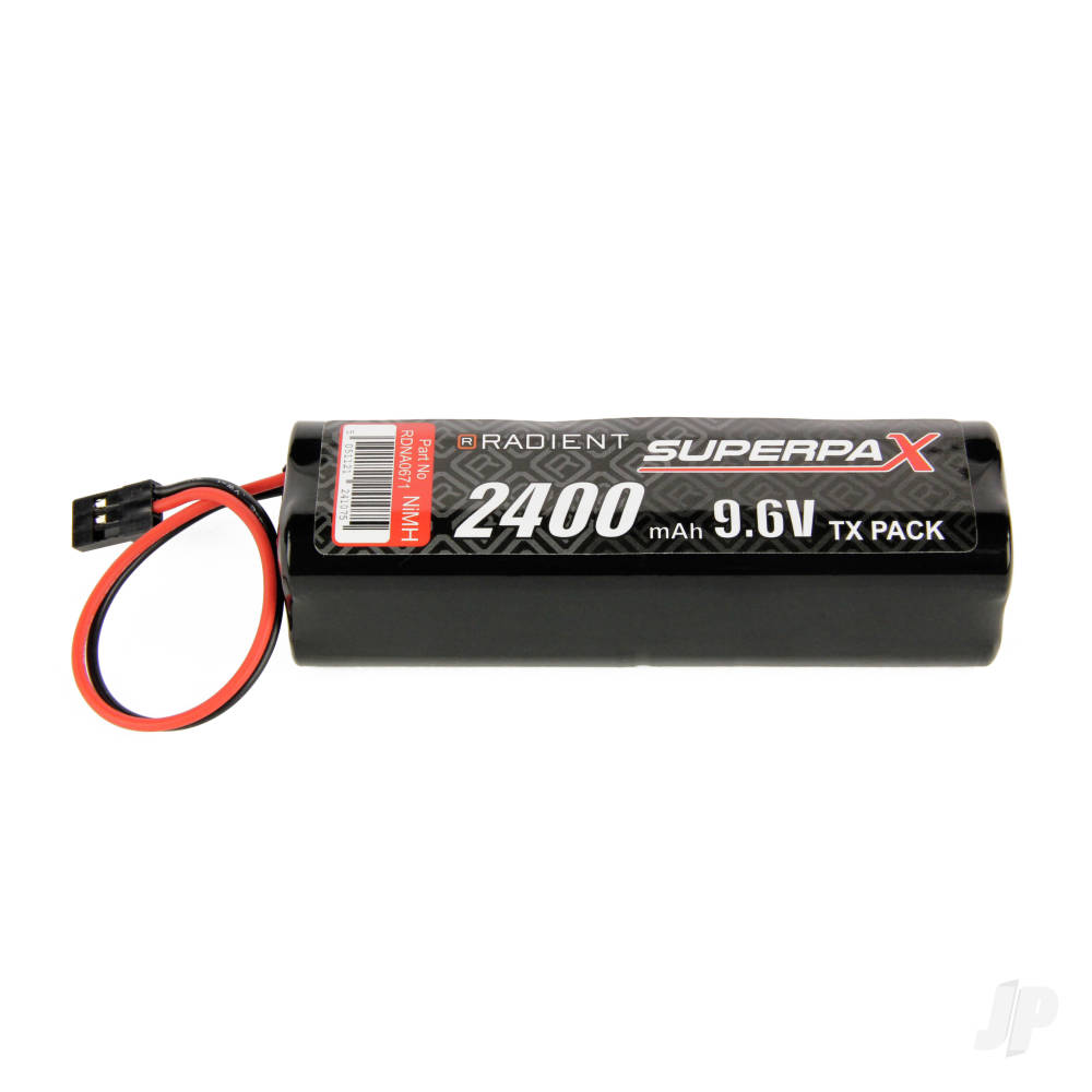 Radient NiMH 9.6V 2400mAh AA Square, Tx, JR