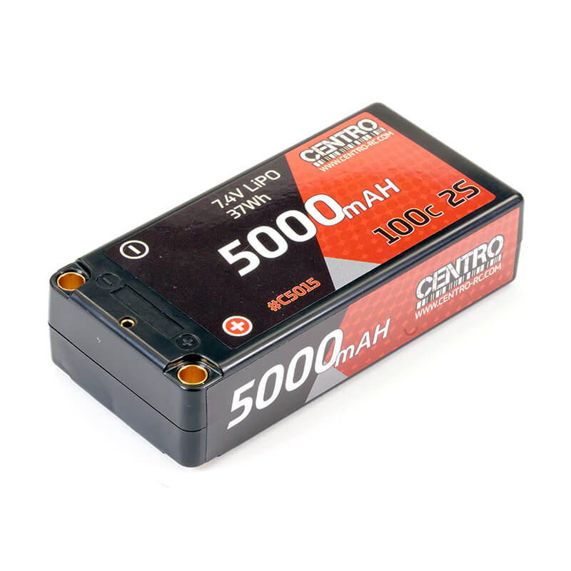 Centro 5000mah 2s 7.4v 100c Hardcase Shorty Lipo Battery