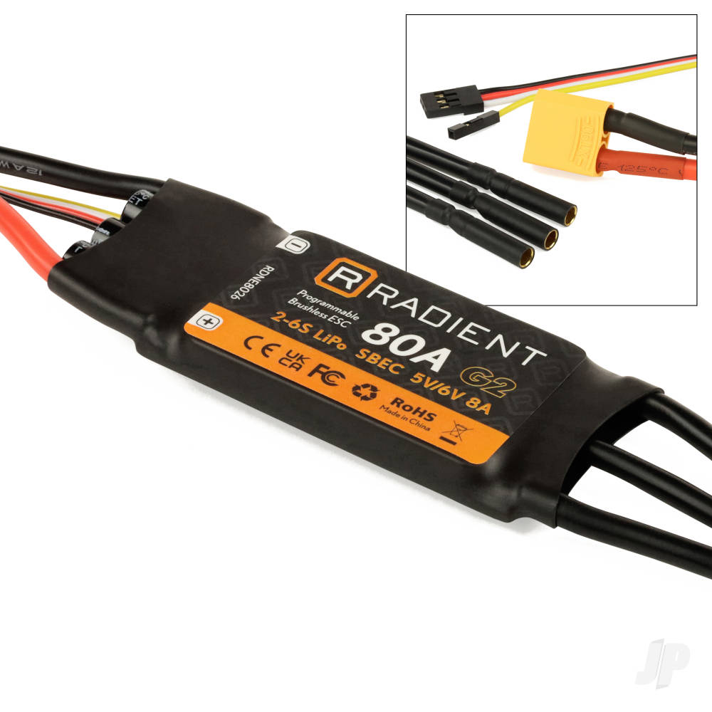 Radient 80A G2 ESC / SBEC (2-6 Cells)