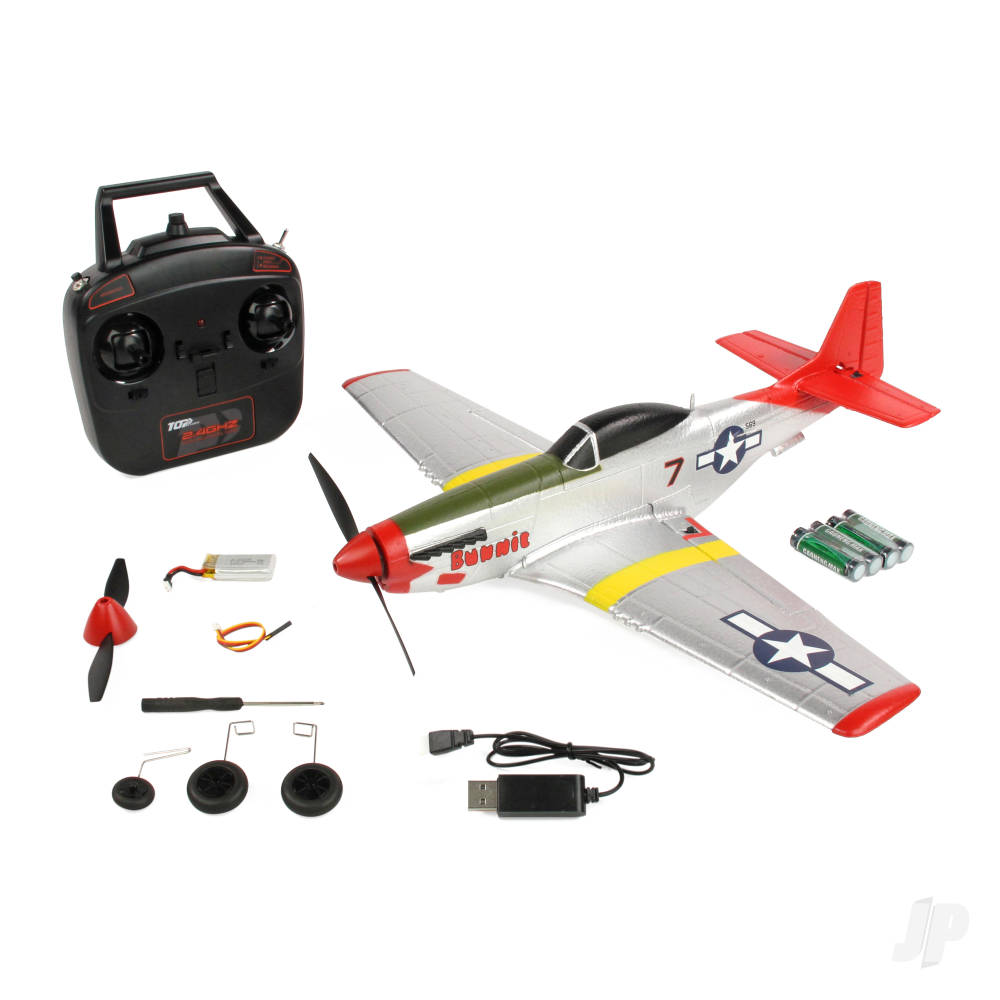 Top RC Mini P-51 (Red Tail) RTF – Mode 1 (450mm)-2
