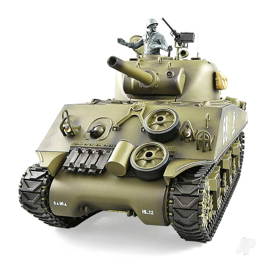 Henglong 1:16 U.S. Medium Tank M4A3 Sherman with Infrared Battle System (2.4GHz + Shooter + Smoke + Sound)-3
