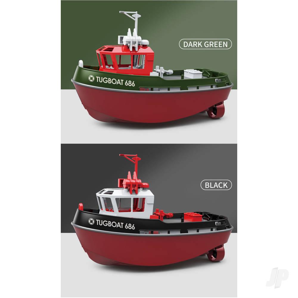 Henglong 1:72 Mini Tugboat, RTR, Green (230mm)-5