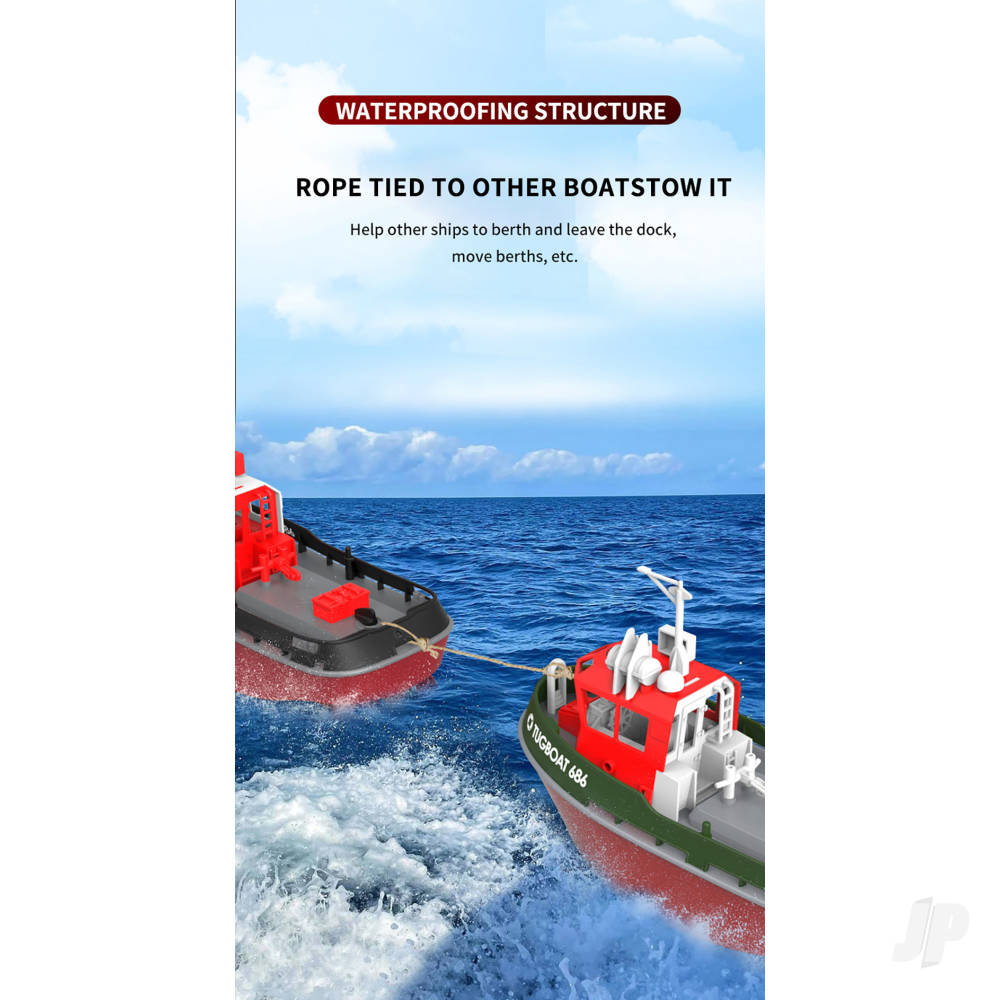 Henglong 1:72 Mini Tugboat, RTR, Black (230mm)-11
