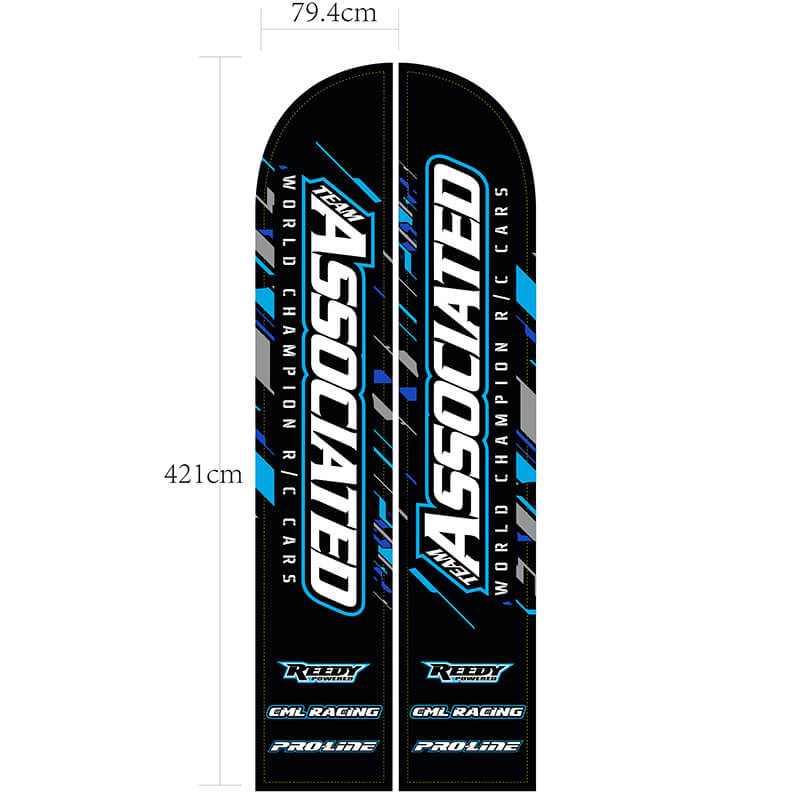 Team Associated 3ft Flag Fbs52-m-double Flag & Pole