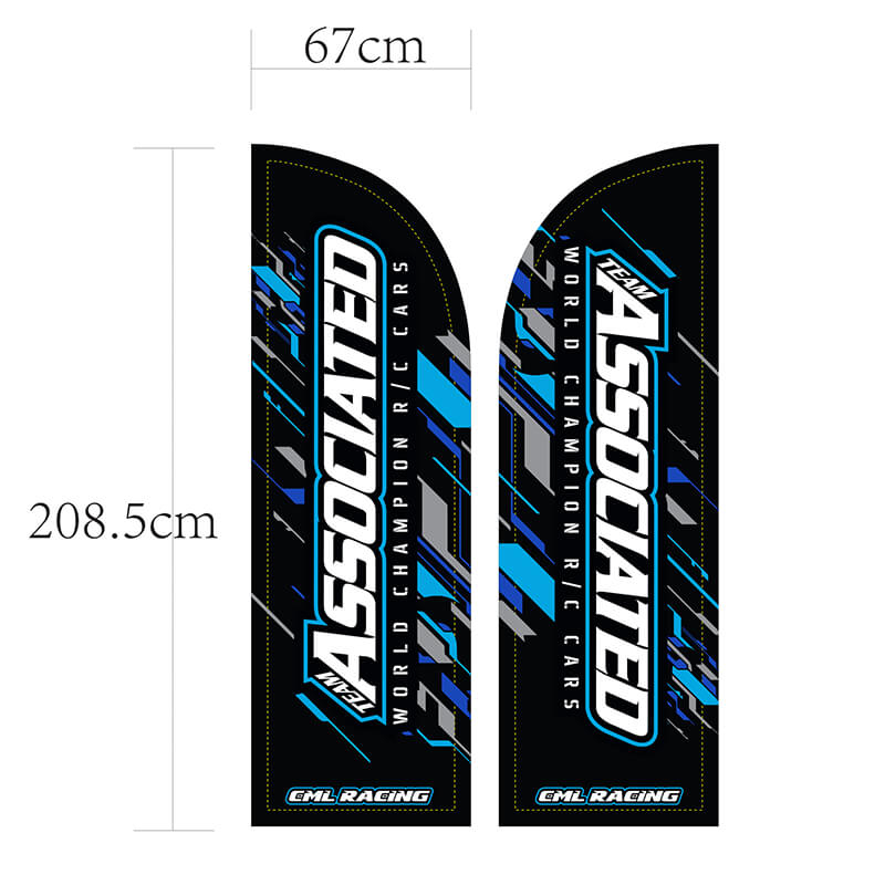 Team Associated 5ft Flag Fbs52-l-double Flag & Pole