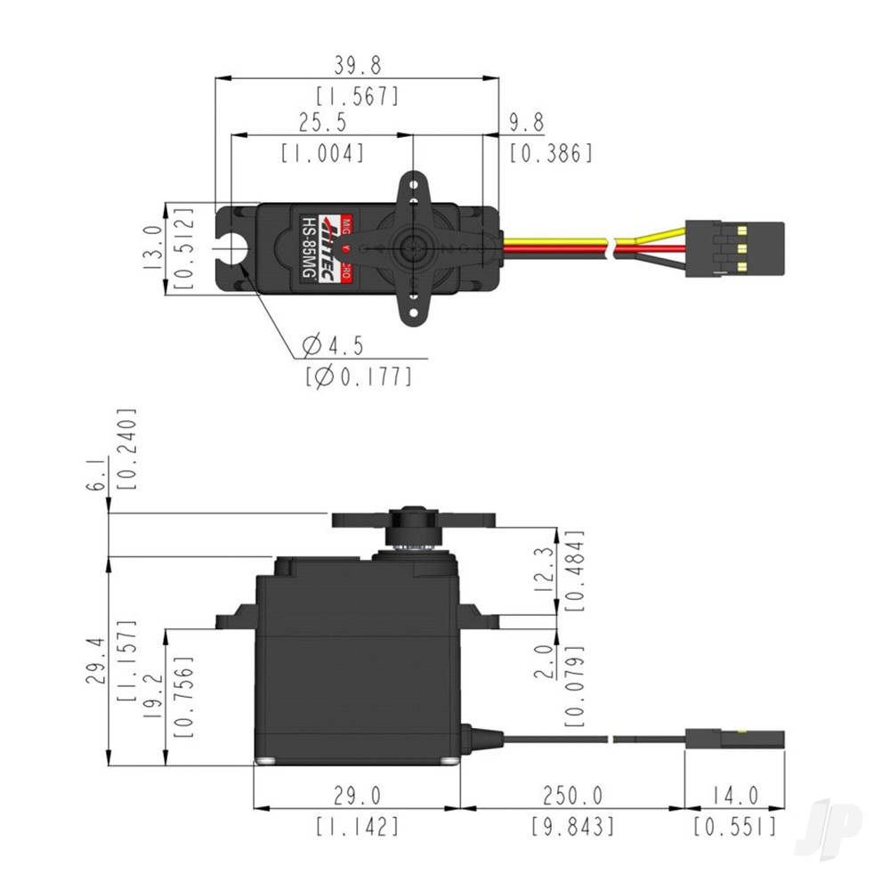 HS-85MG Micro Analogue Cored Servo 21.9g kg/s 4.8V - 6.0V (Bulk 20 pcs)-5