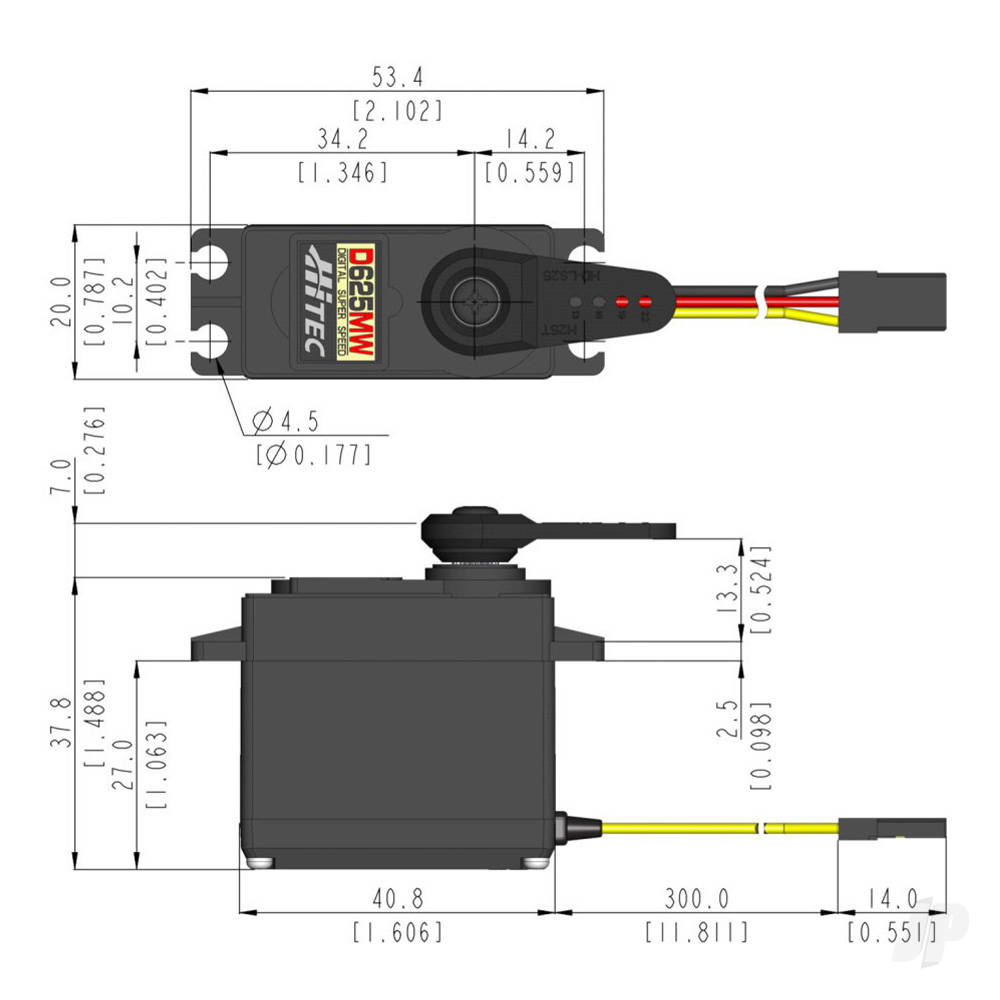 Hitec D625MW Standard Digital Cored Servo 57g 10kg/0.13s 4.8V - 7.4V-3