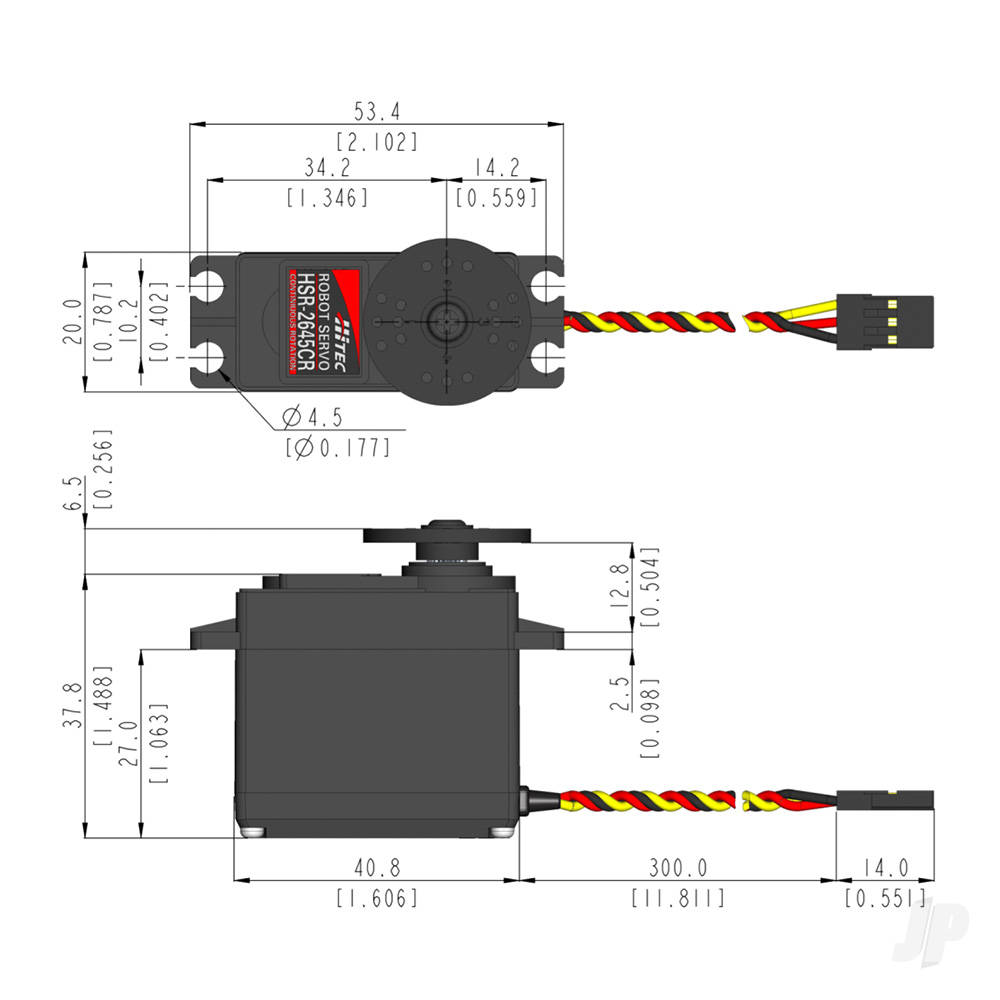 Hitec HSR-2645CR Standard Digital Cored Servo 53g 12kg/1.2s 4.8V - 6.0V - 7.4V-3