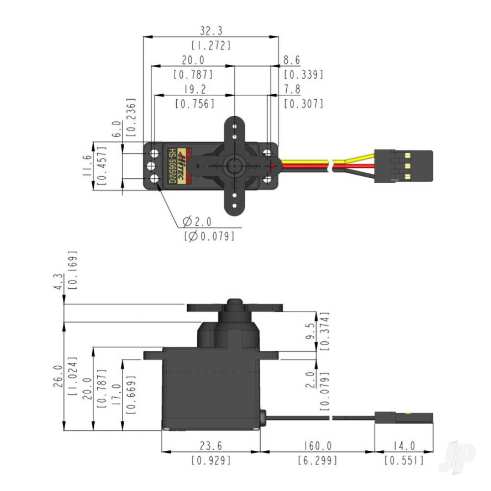 Hitec HS-5065MG Ultra Micro Digital Cored Servo 11.9g 2.2kg/0.11s 4.8V - 6.0V-7