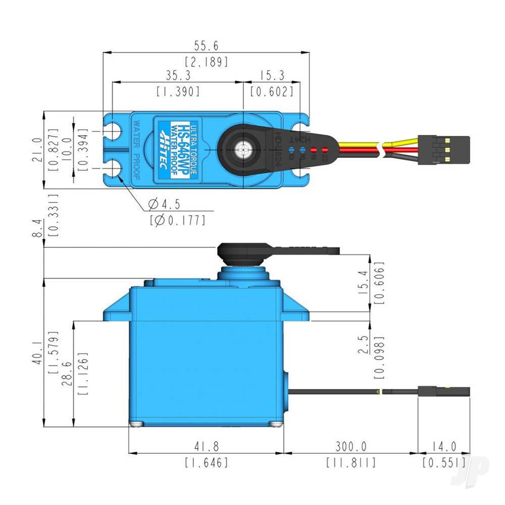 Hitec HS-646WP Standard Analogue Cored Servo 60g 11.6kg/0.17s 6.0V - 7.4V-8