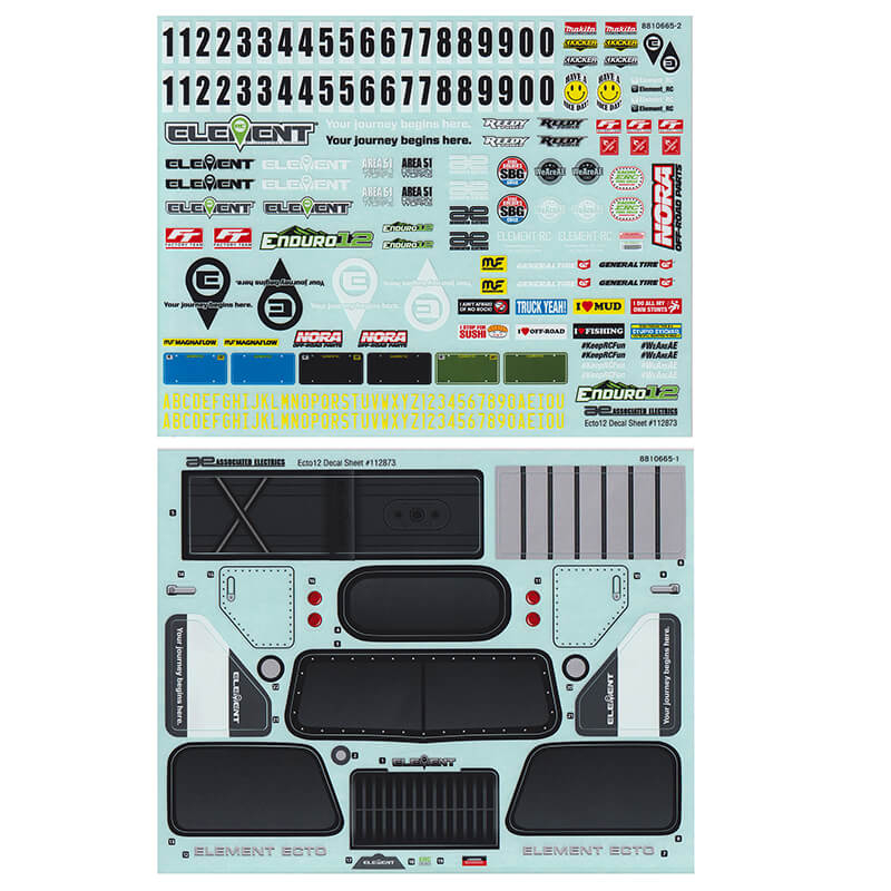 Element Rc Enduro 12 Ecto Decal Sheet