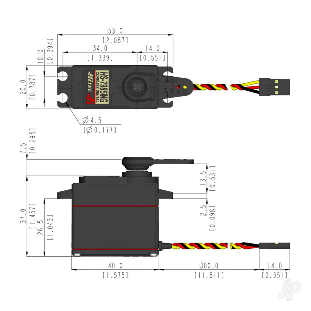 Hitec HS-7985MG Standard Digital Coreless Servo 62g 12.4kg/0.13s 4.8V - 6.0V-7
