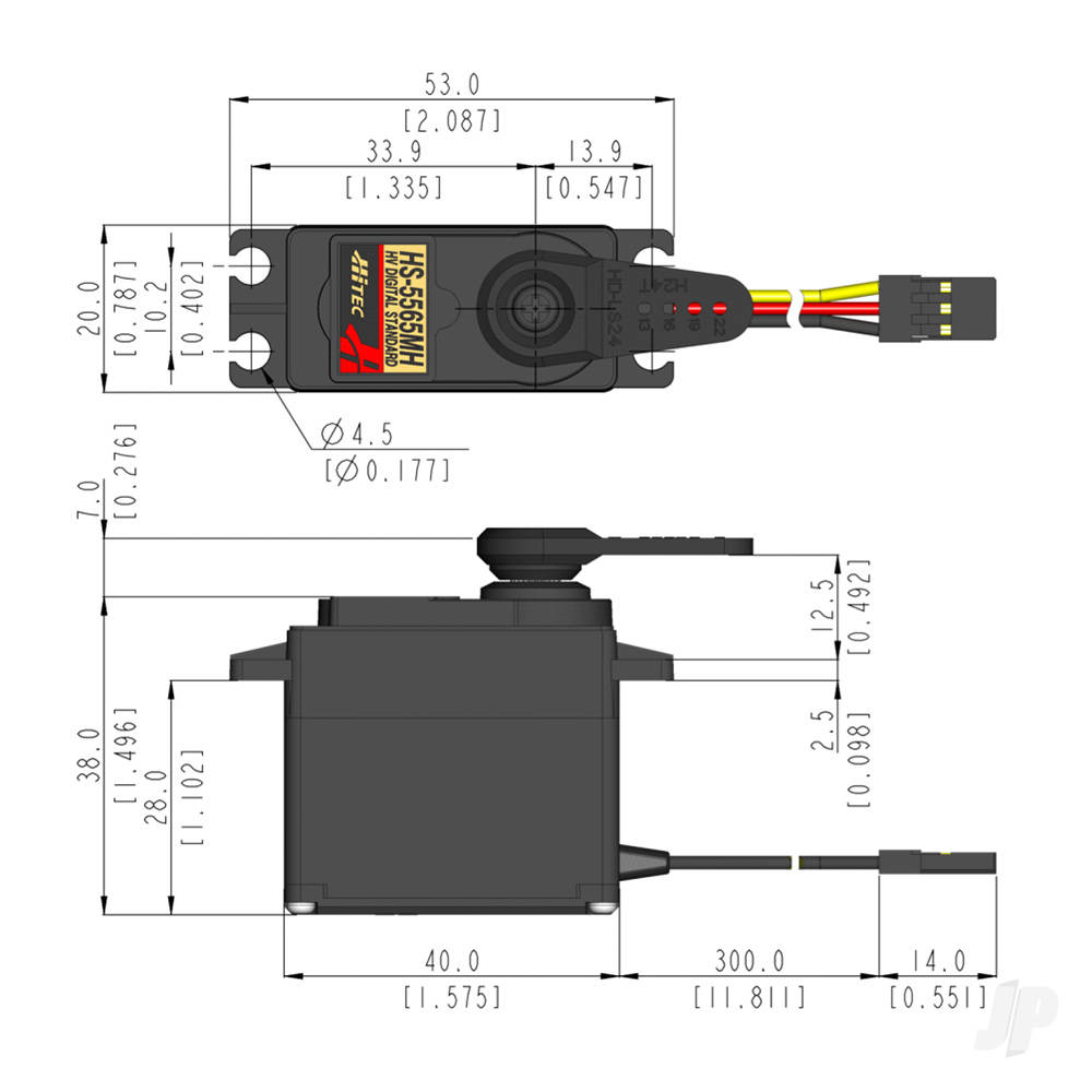 Hitec HS-5565MH Standard Digital Coreless Servo 60g 14kg/0.09s 6.0V - 7.4V-7