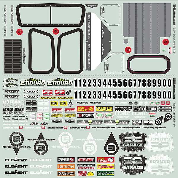 Element Rc Enduro Ecto Decal Sheet