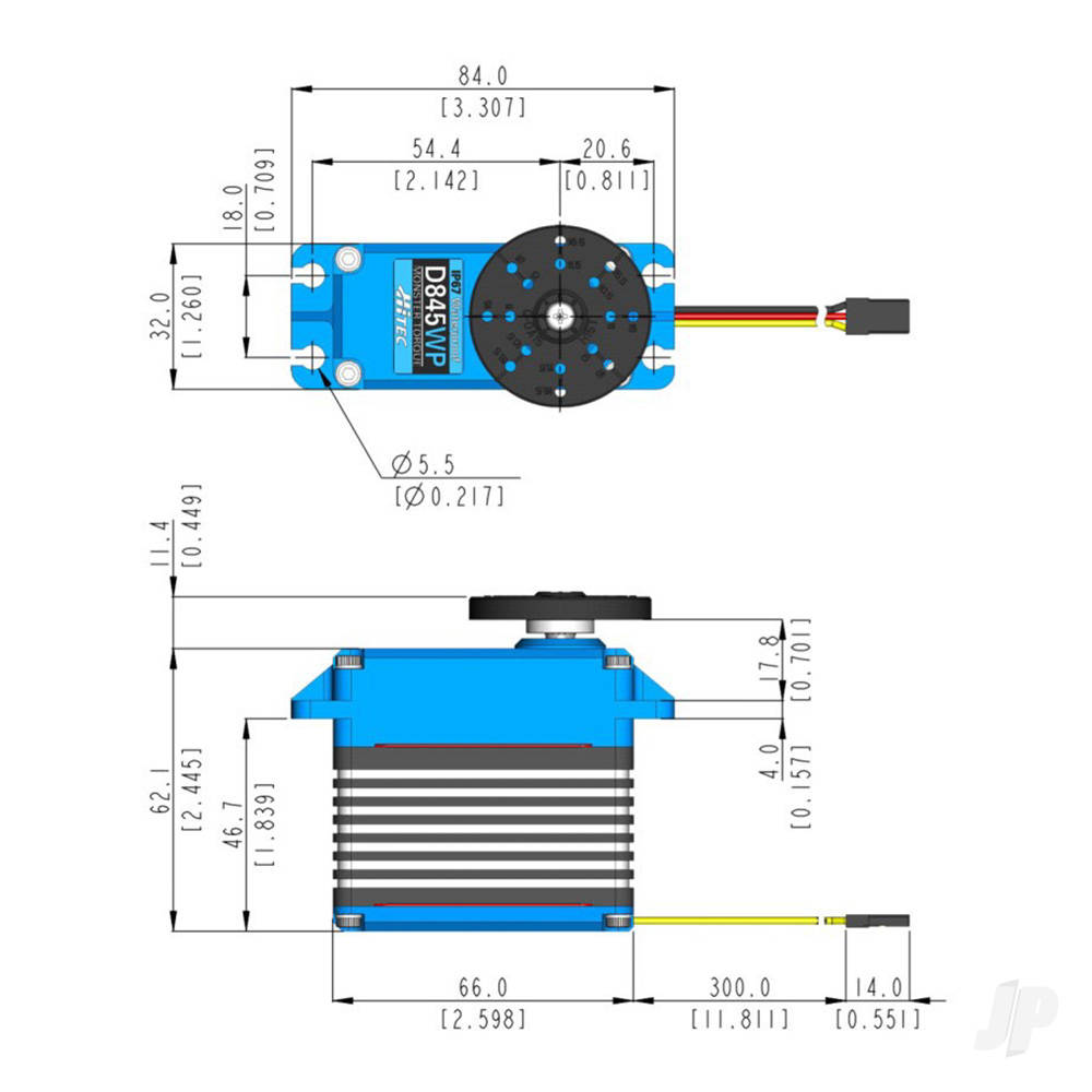 Hitec D845WP Giant Digital Cored Servo 227g 50kg/0.17s 4.8V - 7.4V-5