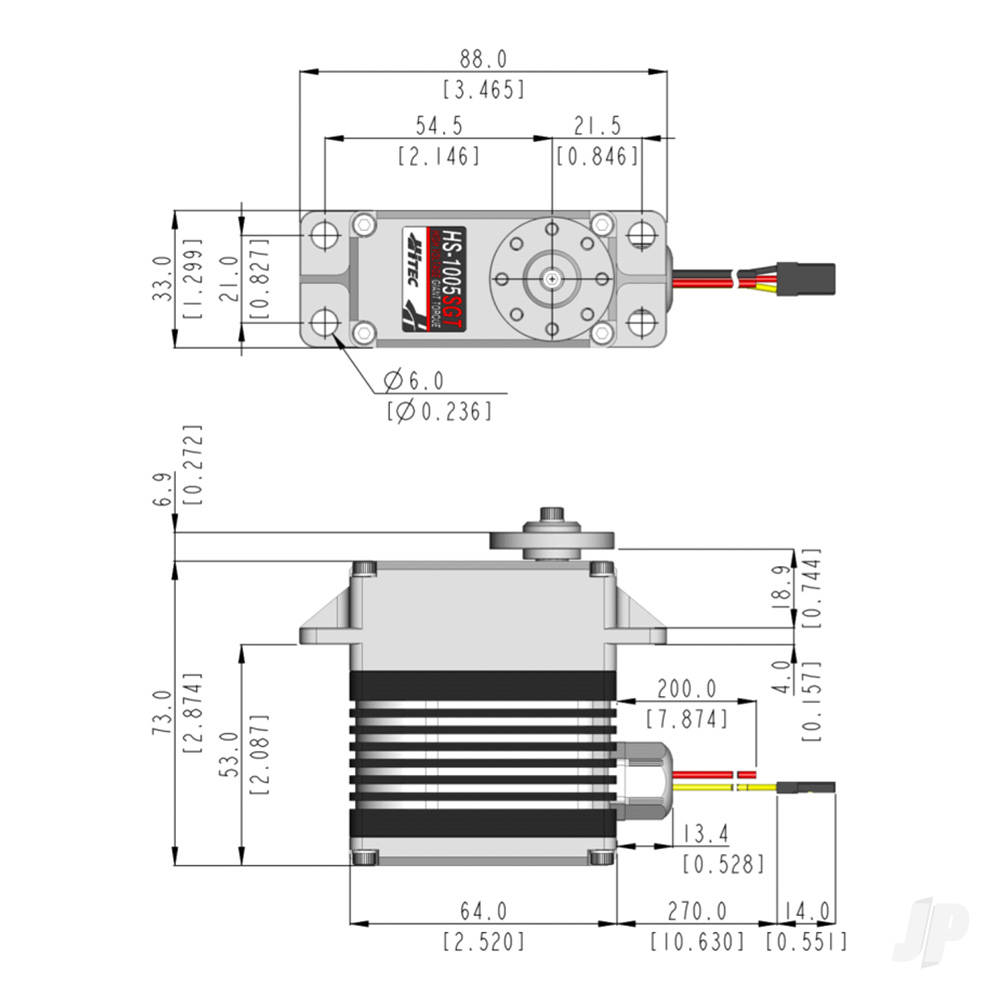 Hitec HS-1005SGT Ultra Giant Digital Cored Servo 363g 110kg/0.19s 11.1V - 14.8V-3