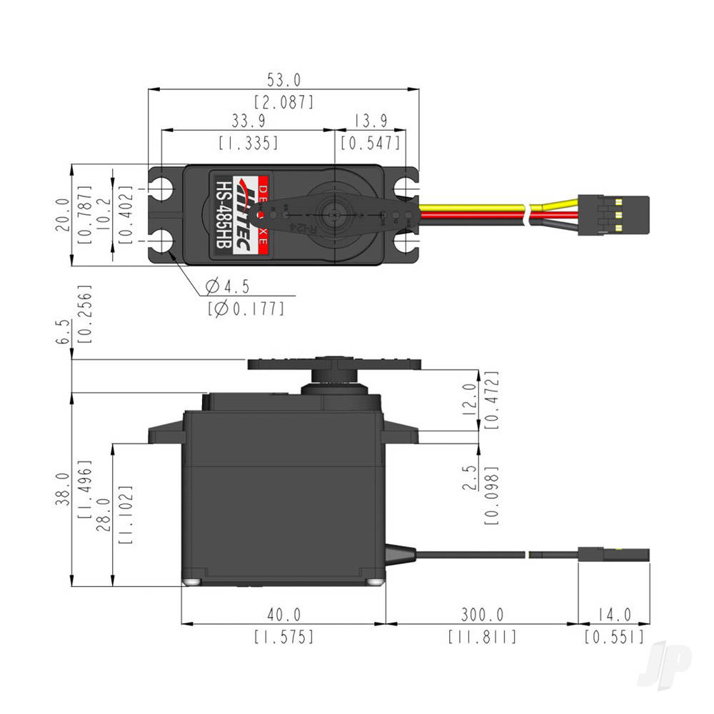 Hitec HS-485HB Standard Analogue Cored Servo 45g 6kg/0.18s 4.8V - 6.0V-7