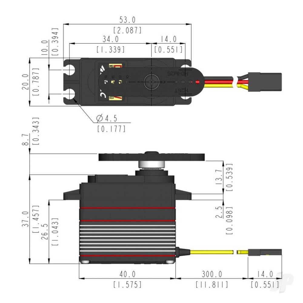D955TW Standard Digital Coreless Servo 66g 29kg/0.12s 4.8V - 7.4V-4