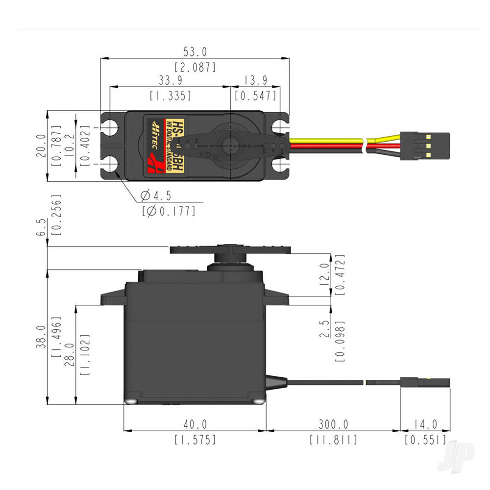 Hitec HS-5495BH Standard Digital Cored Servo 45g 7.5kg/0.15s 6.0V - 7.4V-7