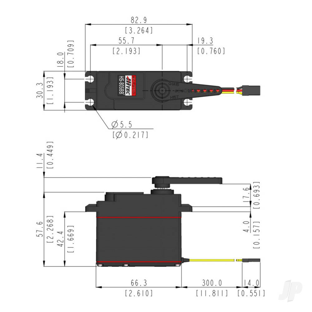 Hitec HS-805BB Giant Analogue Cored Servo 152g 24.7kg/0.14s 4.8V - 6.0V-7