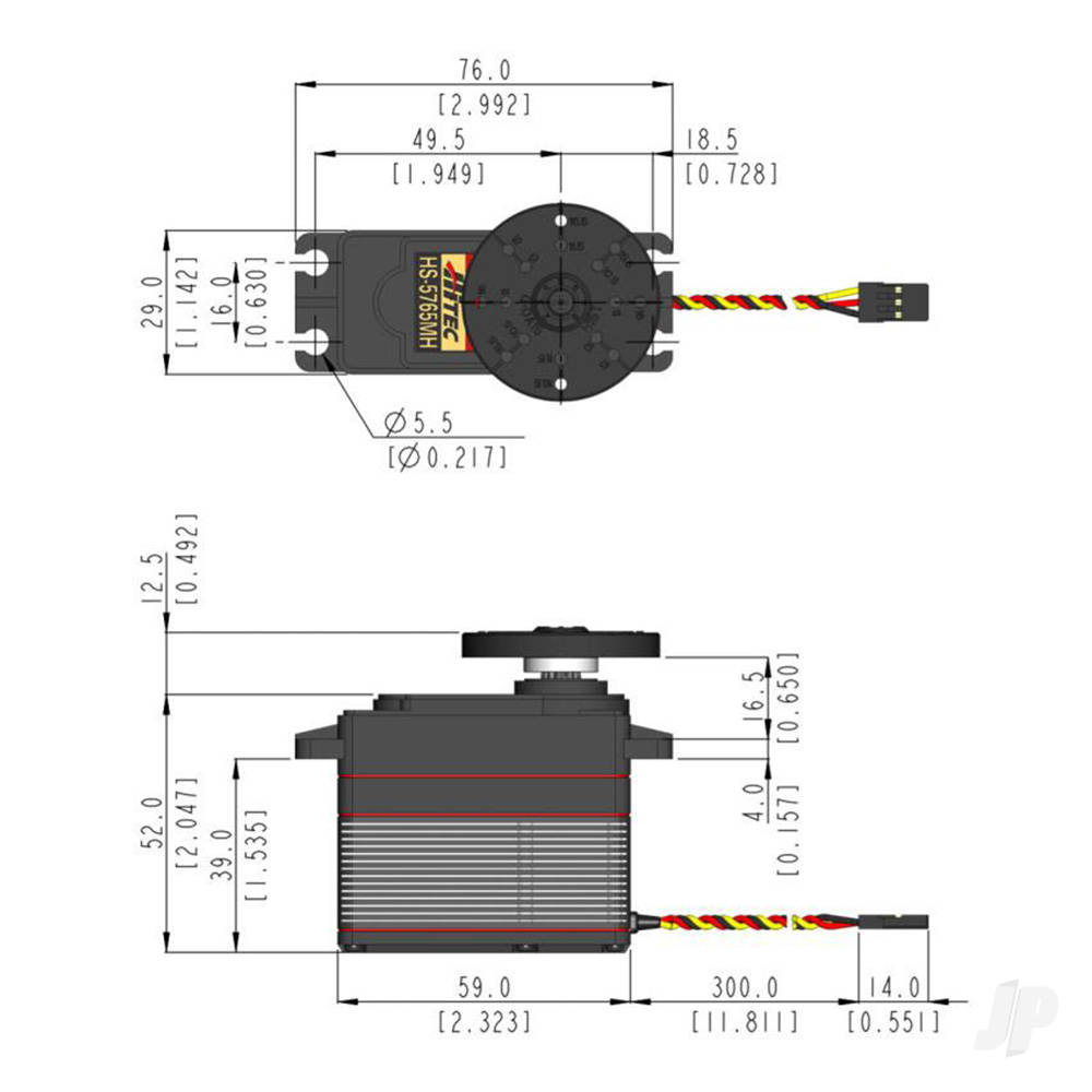 Hitec HS-5765MH Giant Digital Cored Servo 172.3g 25kg/0.13s 6.0V - 7.4V-4
