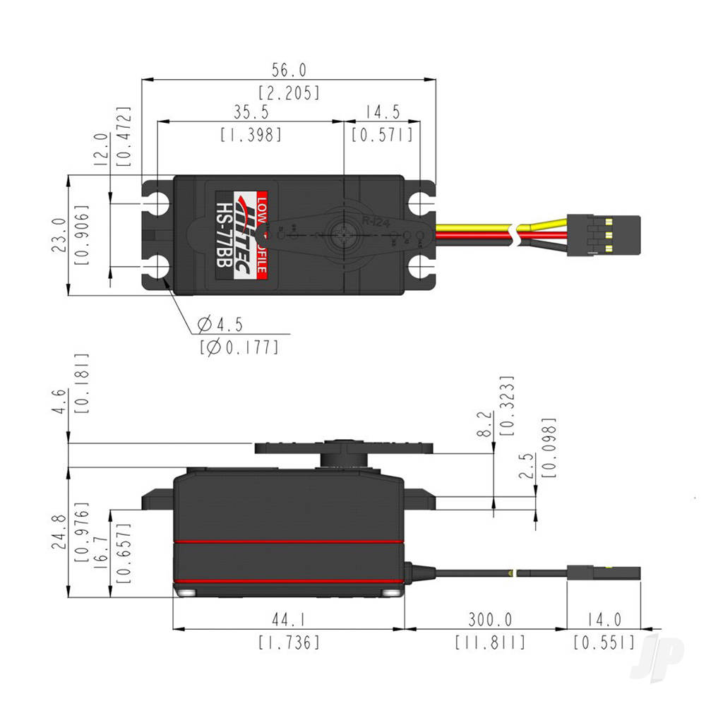Hitec HS-77BB Low Profile Analogue Cored Servo 35g 5.5kg/0.14s 4.8V - 6.0V-7