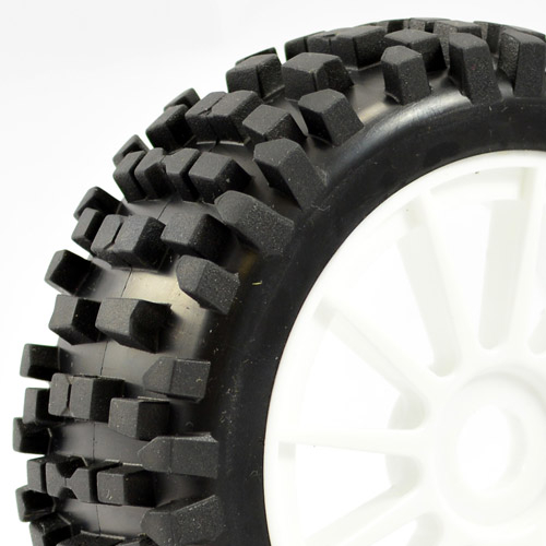 Fastrax 1/8 Premounted Buggy Tyres 'rock-block/12 Spoke'