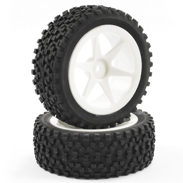 Fastrax 1/10th Mounted Cuboid Buggy Front Tyres 6-spoke