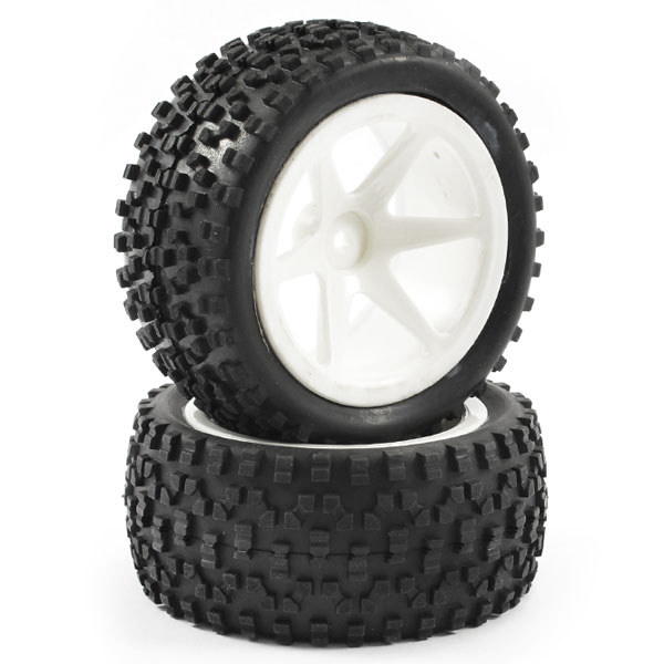 Fastrax 1/10th Mounted Cuboid Buggy Rear Tyres 6-spoke