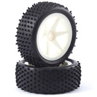 Fastrax 1/10th Mounted Buggy Tyres Lp 'stub' Front (spoked)