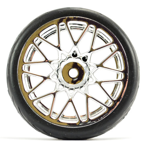 Fastrax 1/10 Street/tread Tyre Star Spoke Chrome Wheel