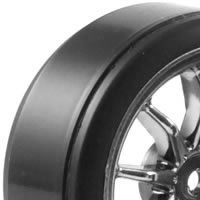 Fastrax 1/10th Street Wheel/ Drift Tyres 10-spoke Chrome