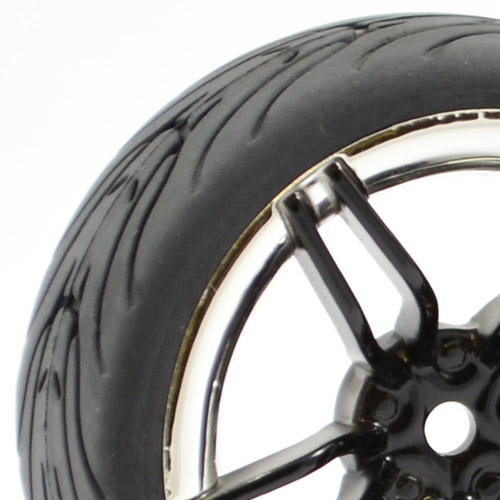 Fastrax 1/10 Street/tread Tyre 10sp Black/chrome Wheel