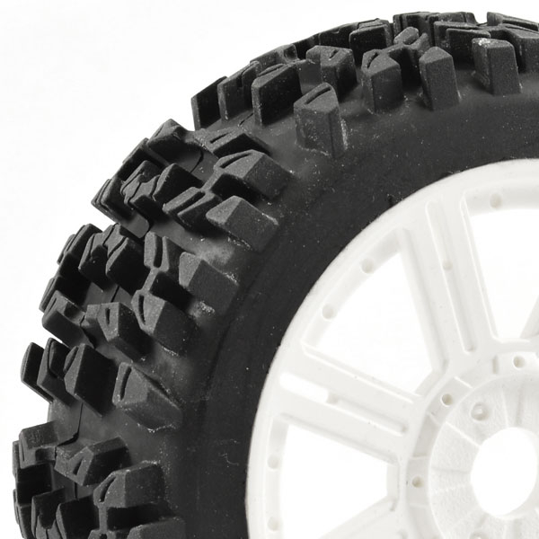 Fastrax 1/8 Maze Block Mounted On 8-spoke White (pr)