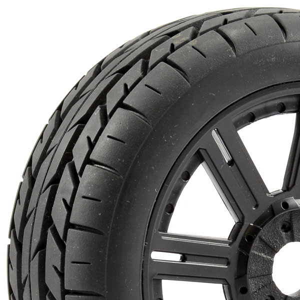 Fastrax 1/8 Eagle Tread Mounted On 8-spoke Black (pr)