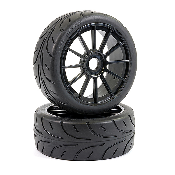 Fastrax 1/8 Arrow Tread Mounted On 12-spoke Black (pr)