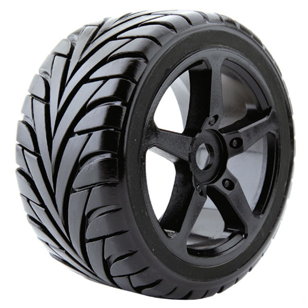 Fastrax 1/8 Truggy Eagle Mtd On 5-spoke Black 0 Offset(pr)