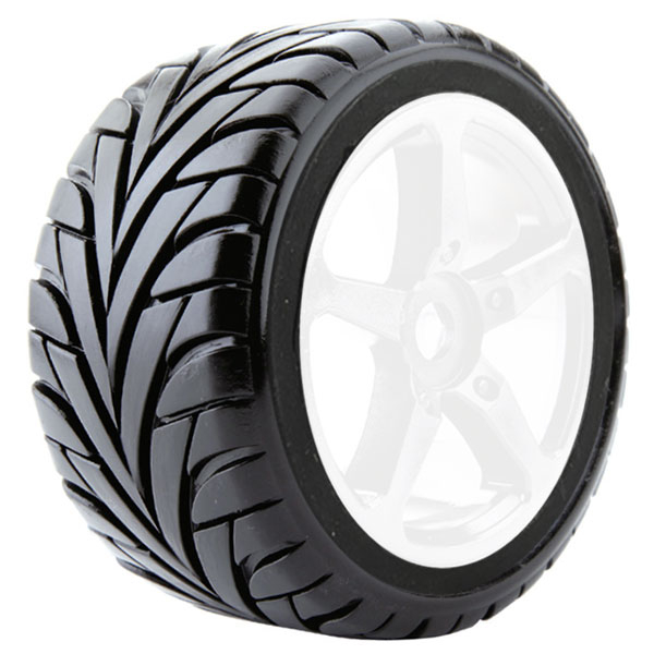 Fastrax 1/8 Truggy Eagle Mtd On 5-spoke White 0 Offset(pr)